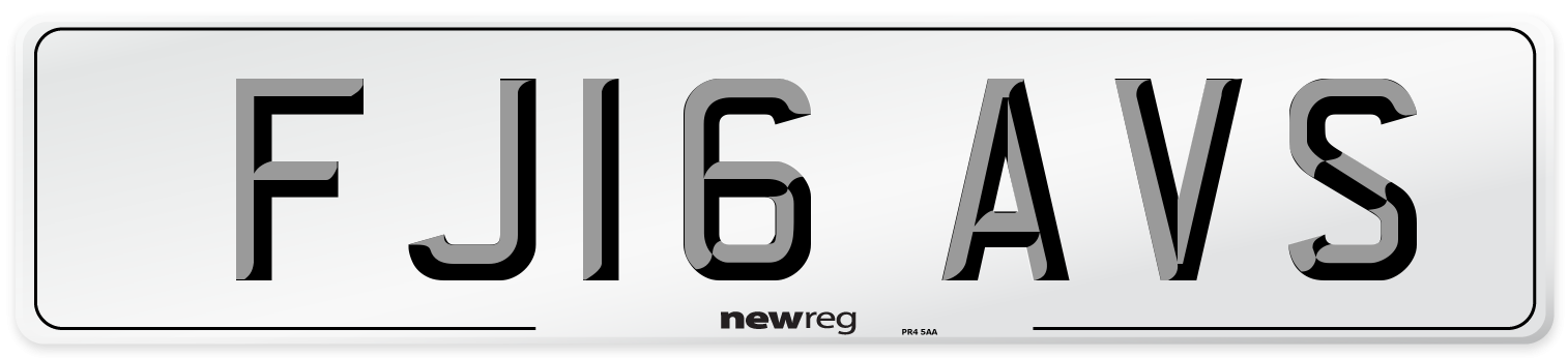 FJ16 AVS Number Plate from New Reg